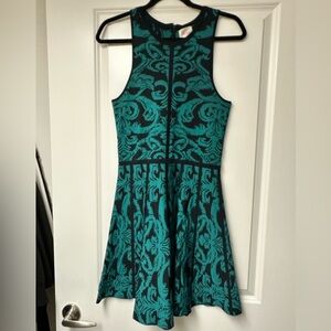 Parker Green and Black dress